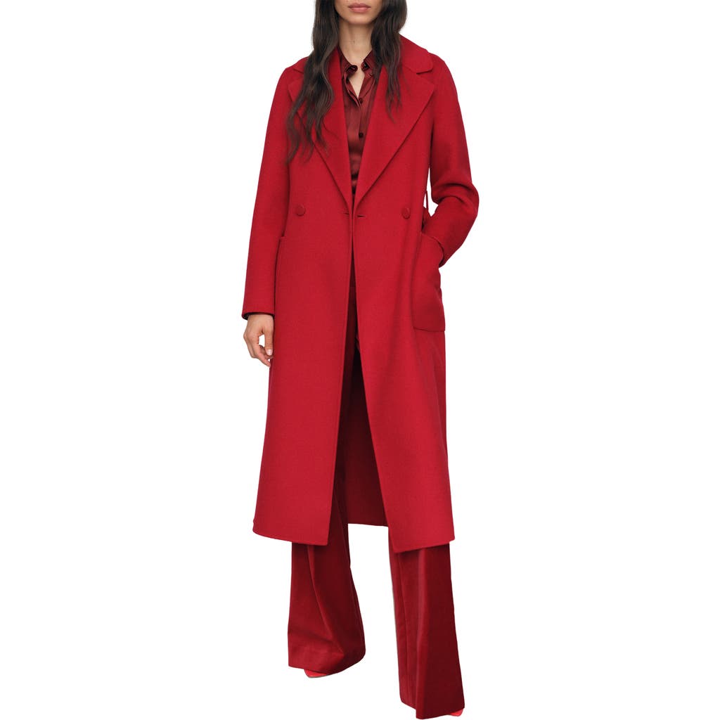 Reiss Lucia Wool Blend Coat In Red