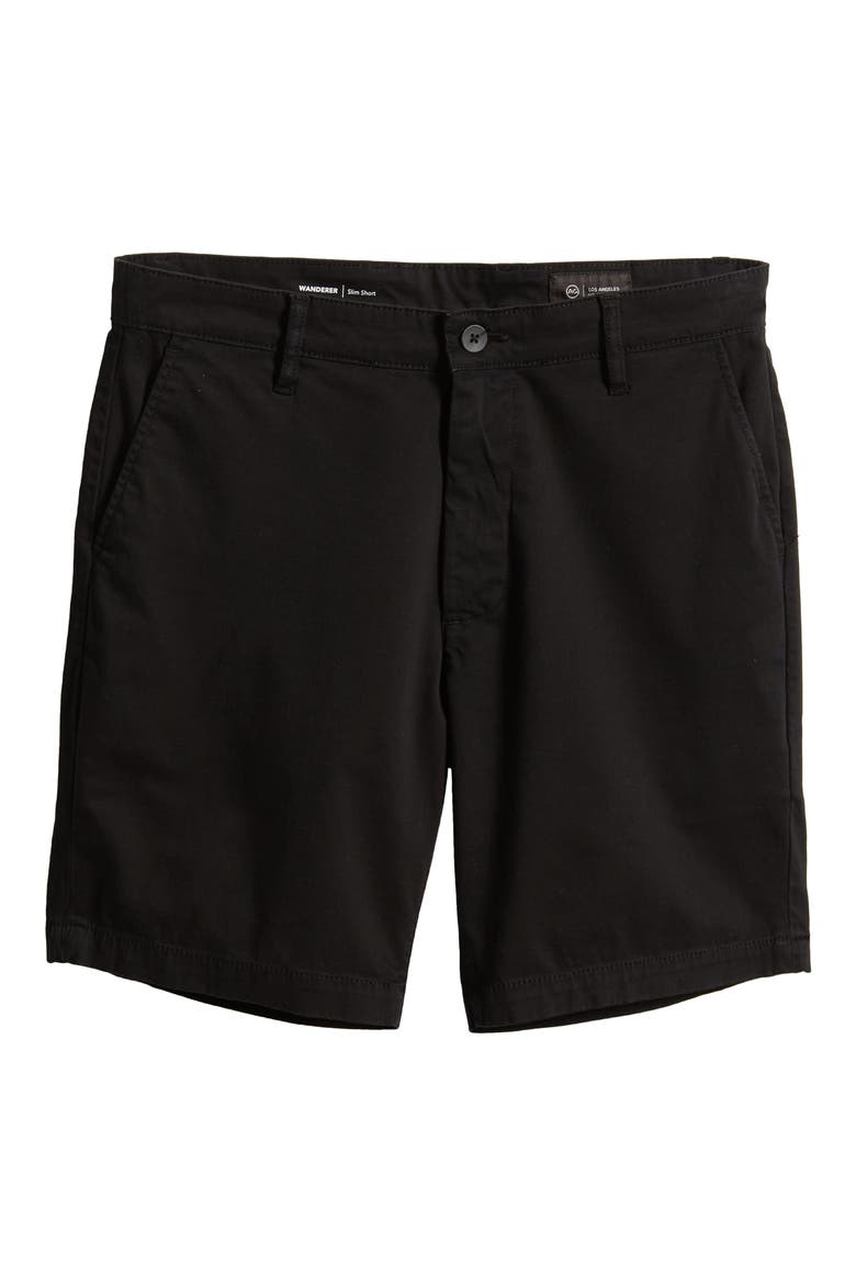 Wanderer 8.5-Inch Stretch Cotton Chino Shorts, Alternate, color, PURE BLACK