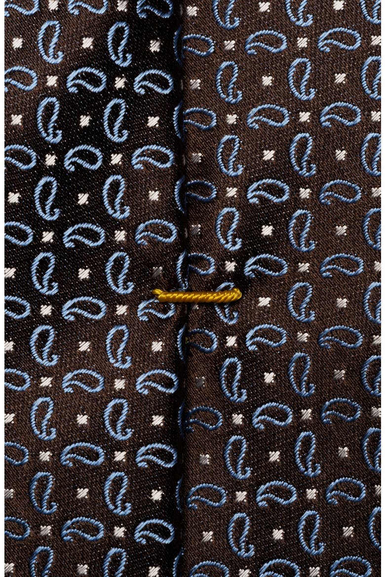 Pine Paisley Silk Jacquard Tie, Alternate, color, MEDIUM BROWN