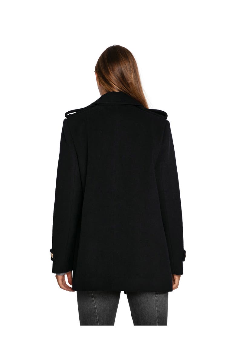 Harbour Military Wool Blend Pea Coat, Alternate, color, Navy
