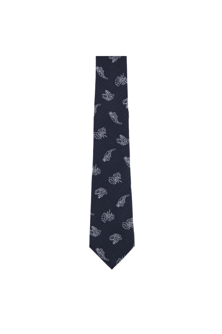 Dino Constellations Silk Novelty Necktie, Alternate, color, Black