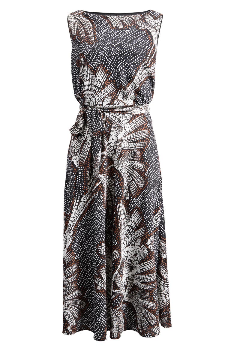 Bianca Doty Palms Sleeveless Maxi Dress, Alternate, color, BLACK MULTI