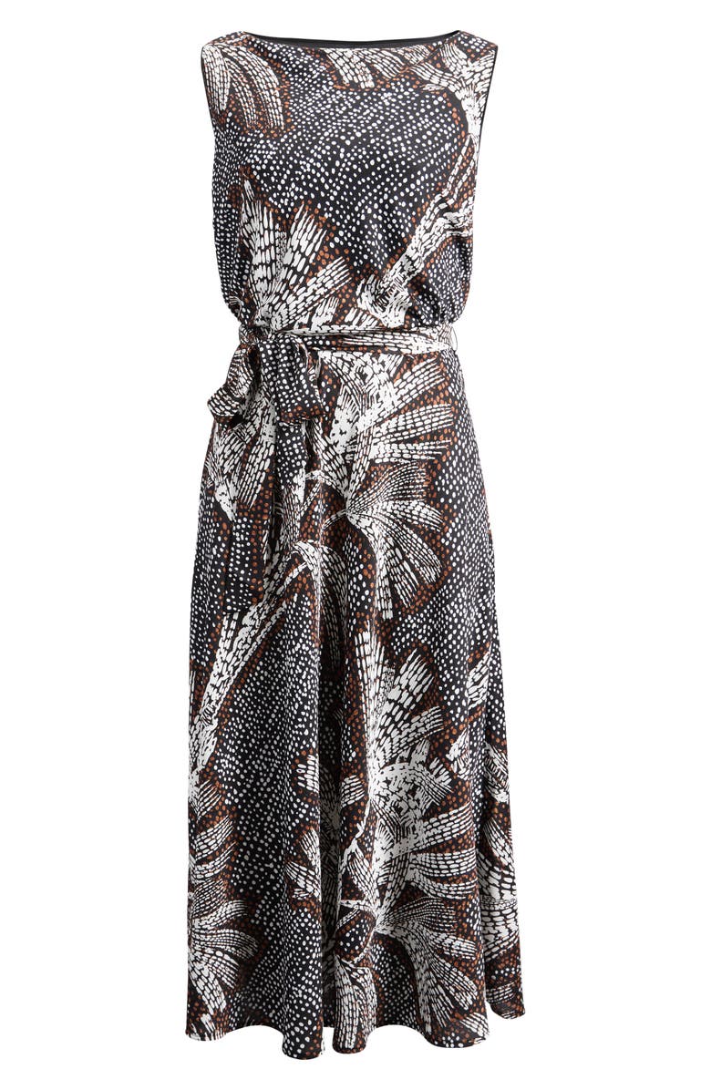 NIC+ZOE Bianca Doty Palms Sleeveless Maxi Dress, Alternate, color, Black Multi