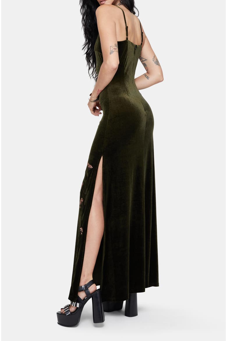 Sleeveless Maxi Slip Gown, Alternate, color, Green