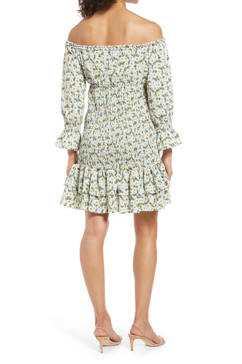Daisy Flora Off the Shoulder Ruffle Maternity Dress, Alternate, color, MULTI
