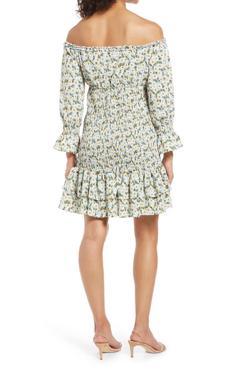 Savi Mom Daisy Flora Off the Shoulder Ruffle Maternity Dress, Alternate, color, 