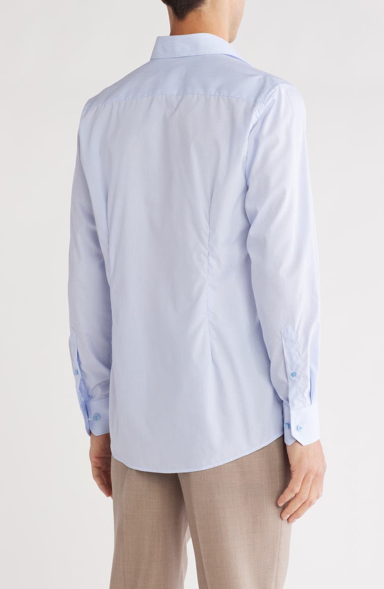 Eton Contemporary Fit Stripe Stretch Cotton Dress Shirt, Alternate, color, 