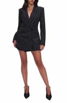 Good American Executive Crystal Blazer Dress