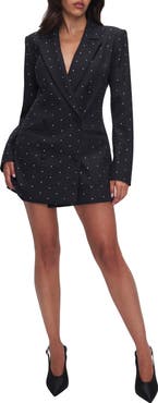 Good American Executive Crystal Blazer Dress
