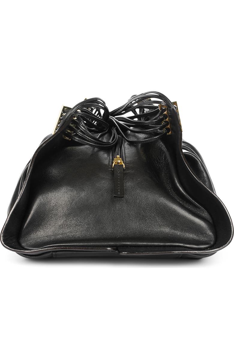 Jeffrey Campbell Mothership Leather Handbag, Alternate, color, Black