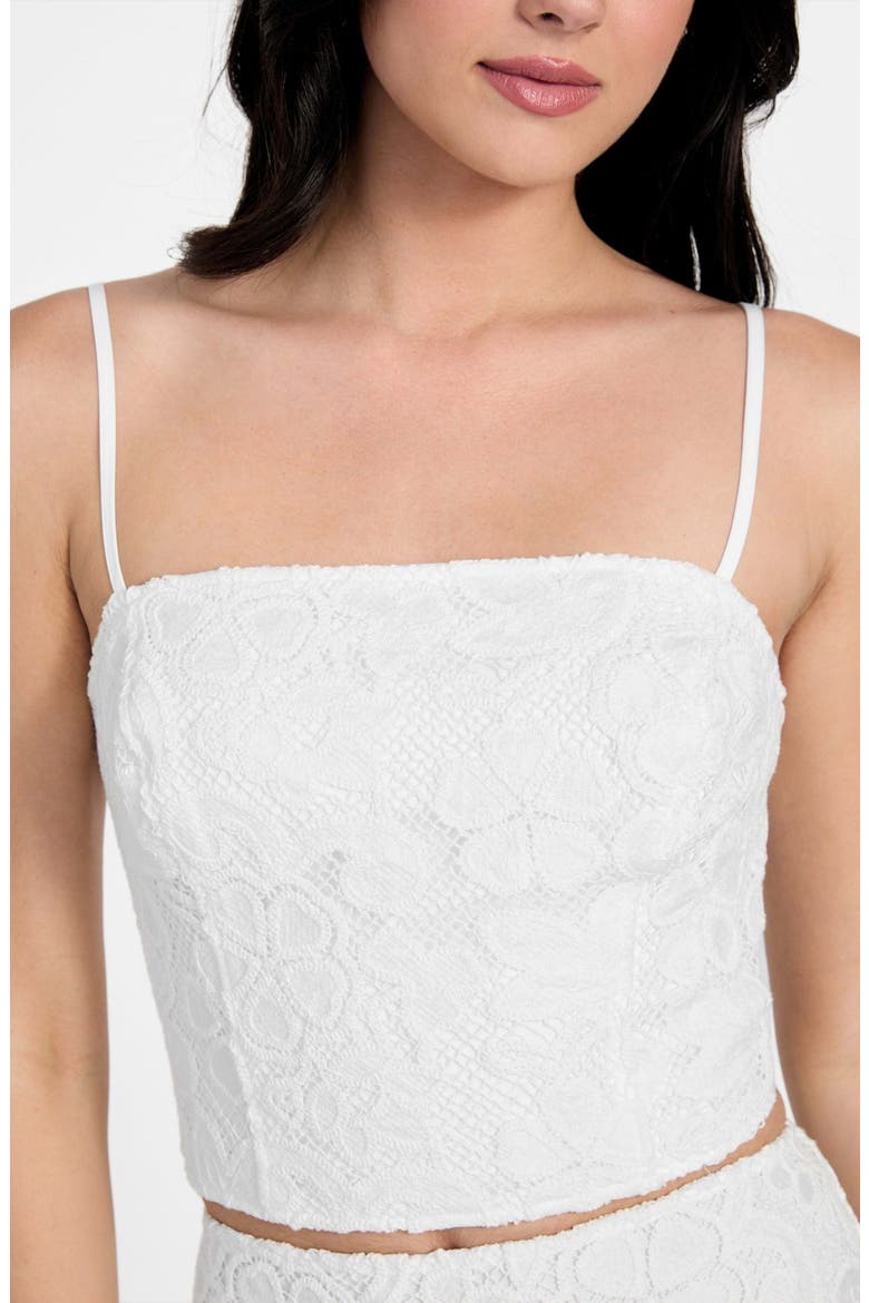 Delilah Floral Embroidery Crop Top, Alternate, color, PURE WHITE