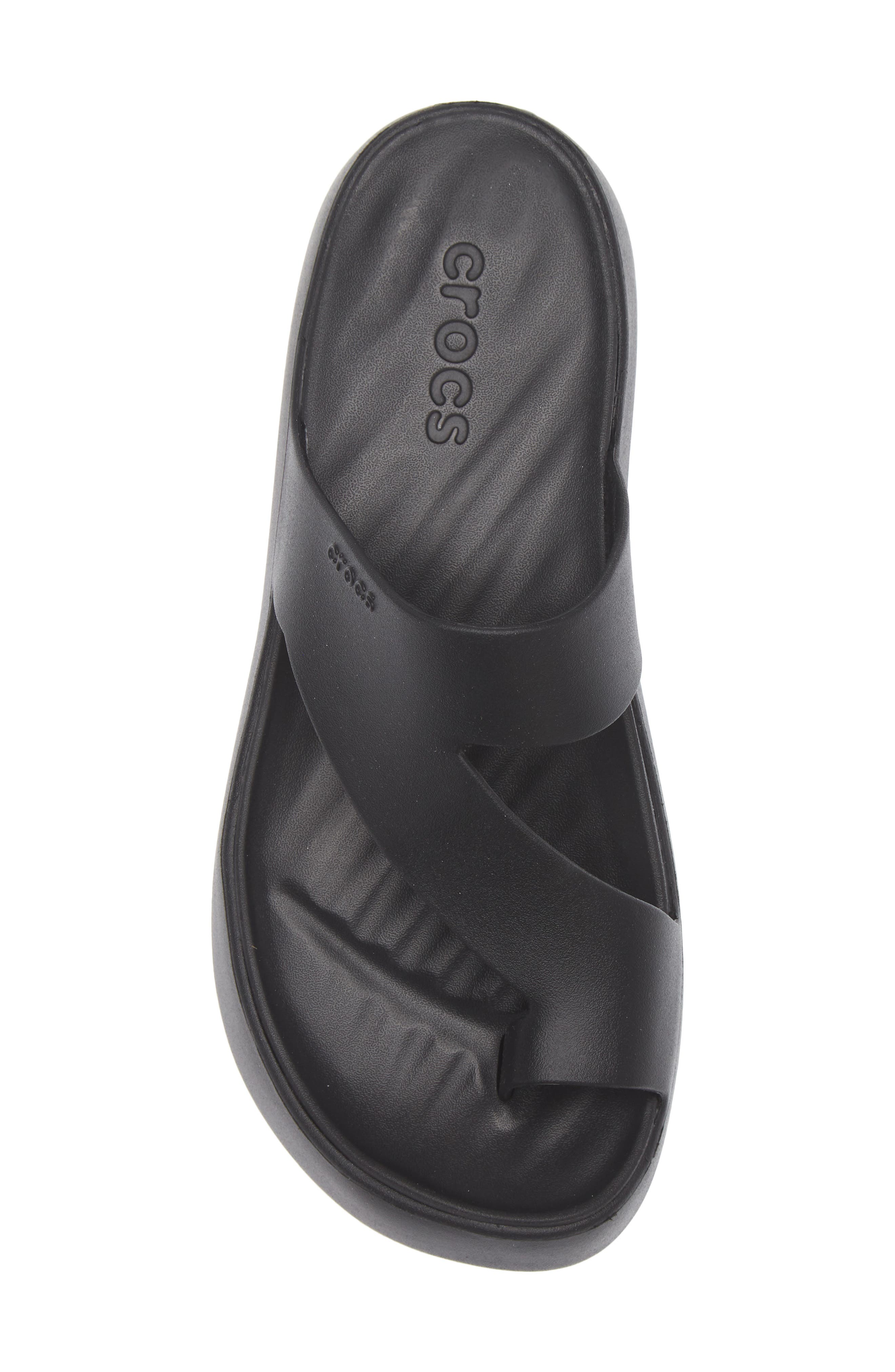 CROCS Getaway Toe Loop Waterproof Platform Sandal, Alternate, color, Black