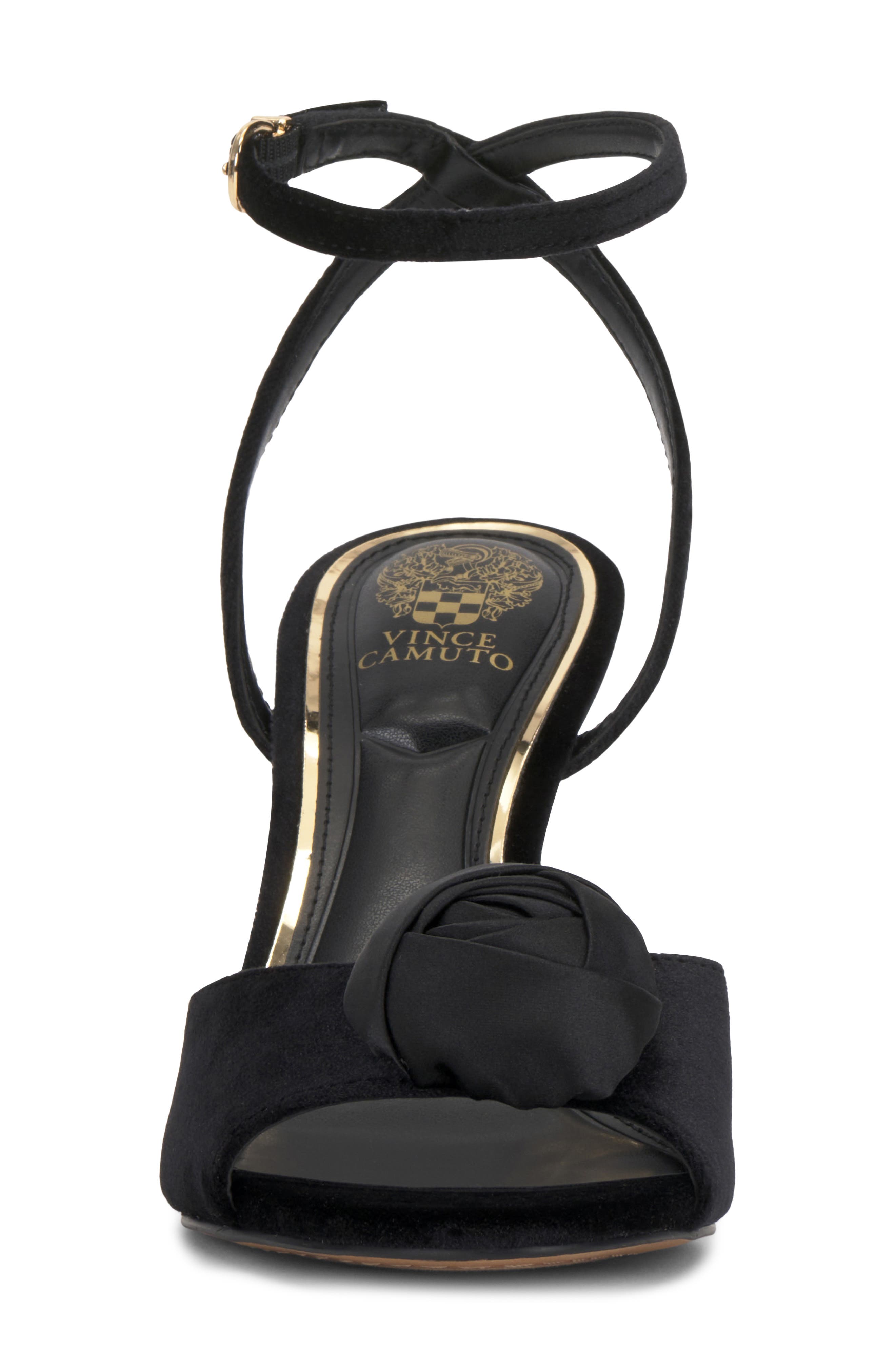 Aisven Rosette Ankle Strap Sandal, Alternate, color, BLACK