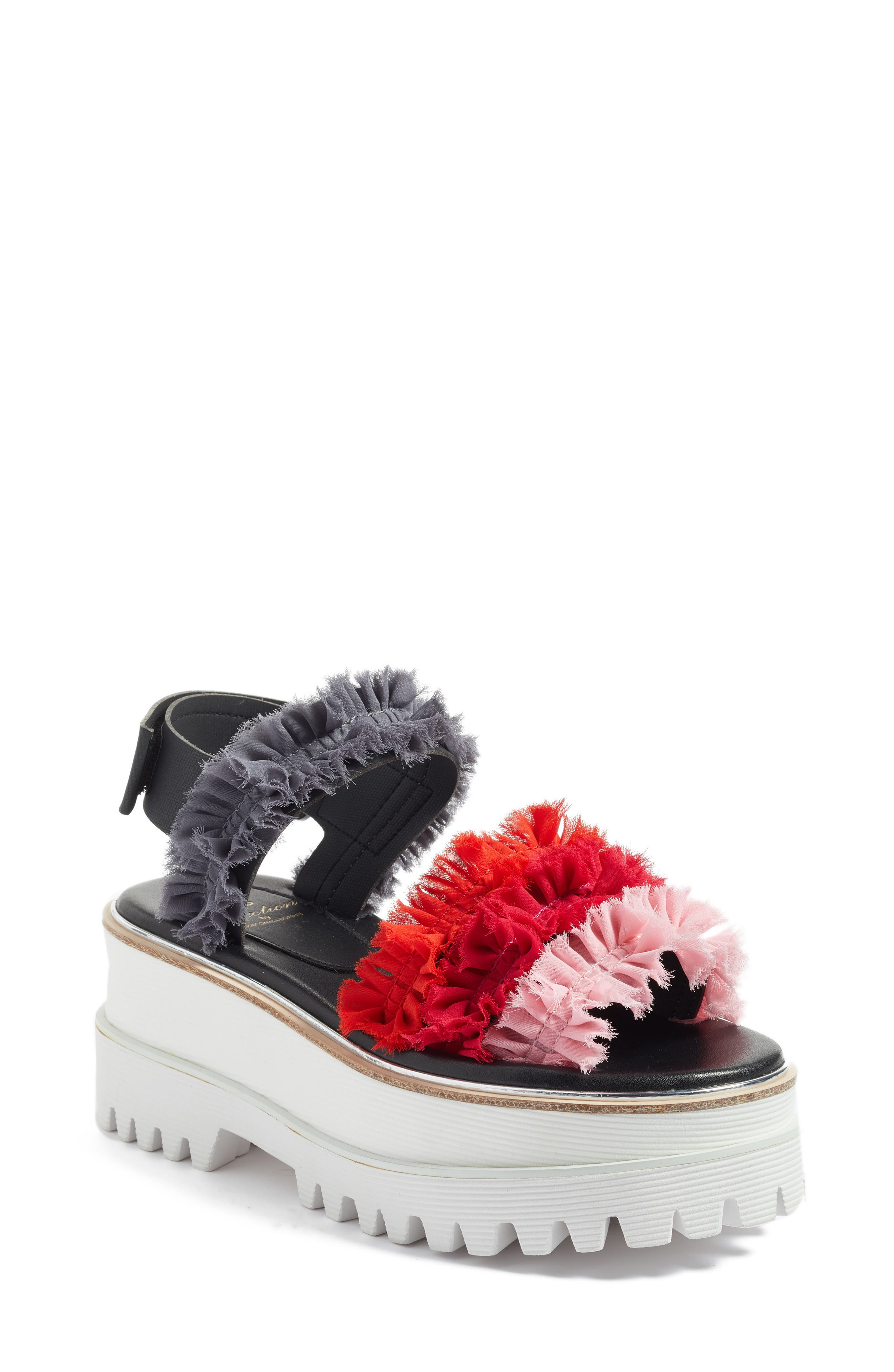 SUECOMMA BONNIE Frill Platform Sandal, Main, color, 