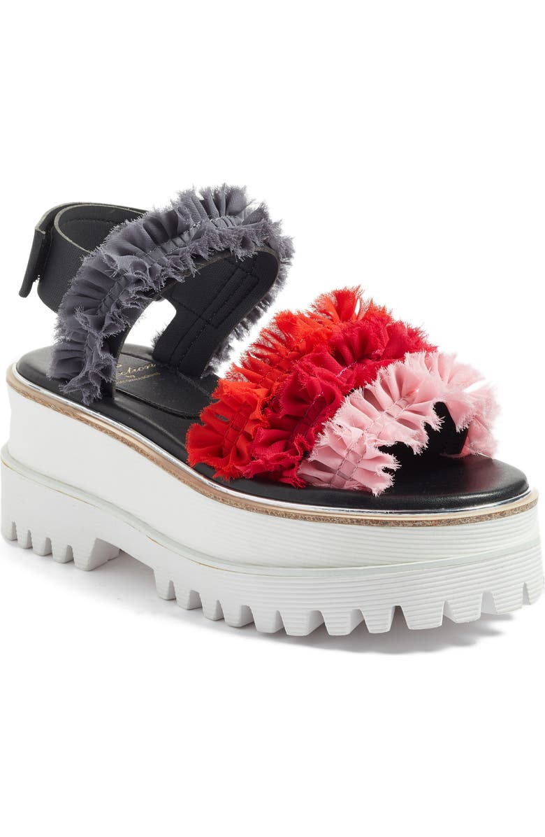 SUECOMMA BONNIE Frill Platform Sandal, Main, color,