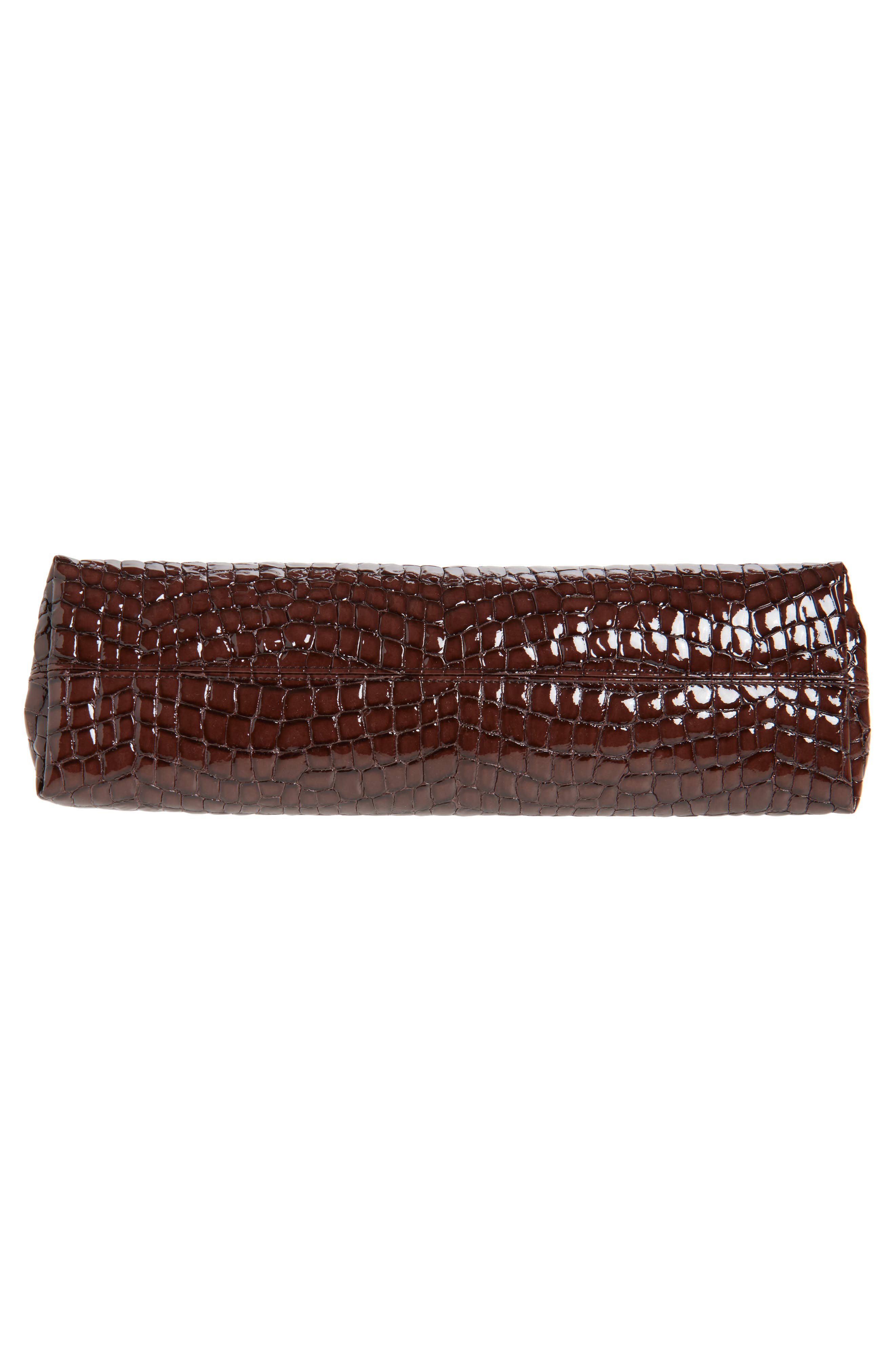 Jacquemus La Pochette Salon Croc Embossed Leather East/West Clutch, Alternate, color, 
