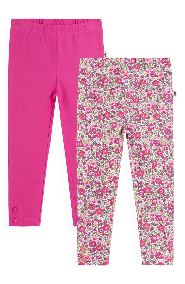JOJO MAMAN BEBE 2-Pack Assorted Leggings, Main, color, Fuchsia