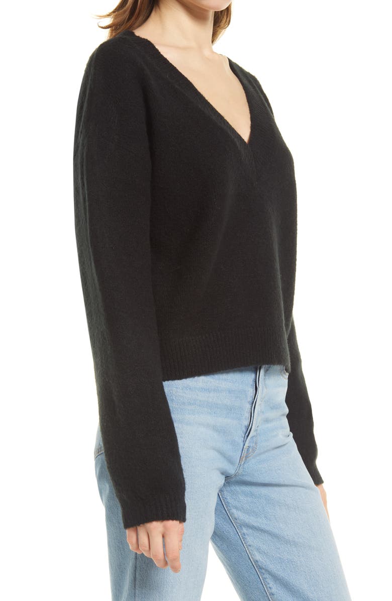 Open Edit V-Neck Crop Pullover, Alternate, color,