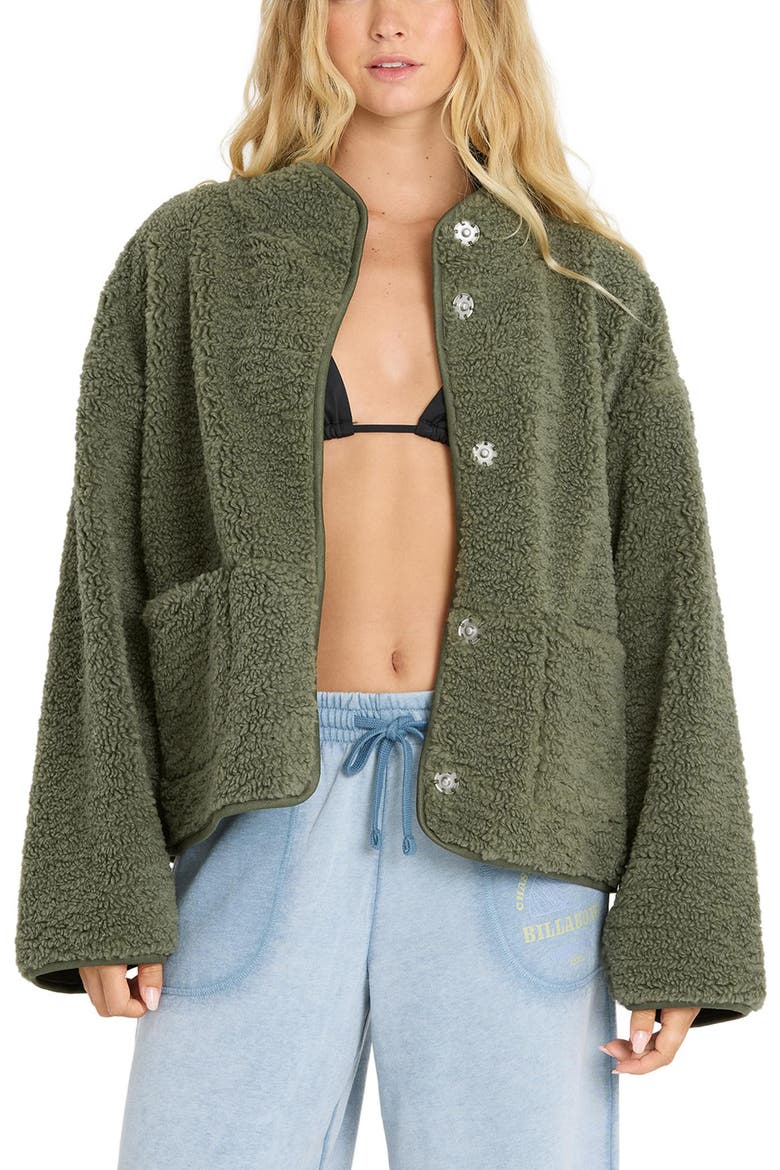 Camper Reversible High-Pile Fleece Jacket, Main, color, CANTEEN