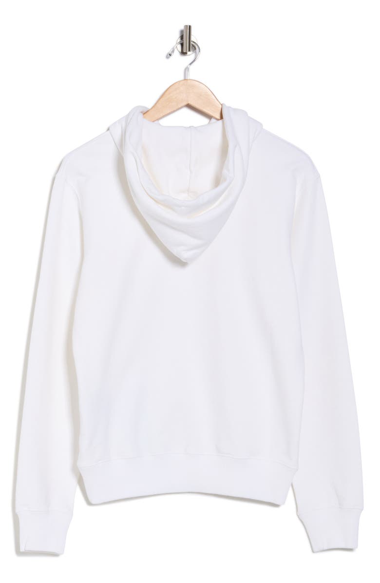 Off-White Slim Fit Logo Cotton Graphic Hoodie, Alternate, color, White And Black