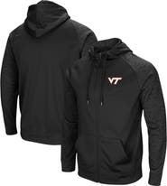 COLOSSEUM Men's Colosseum Black Virginia Tech Hokies Blackout 3.0 Tonal Raglan Full-Zip Hoodie