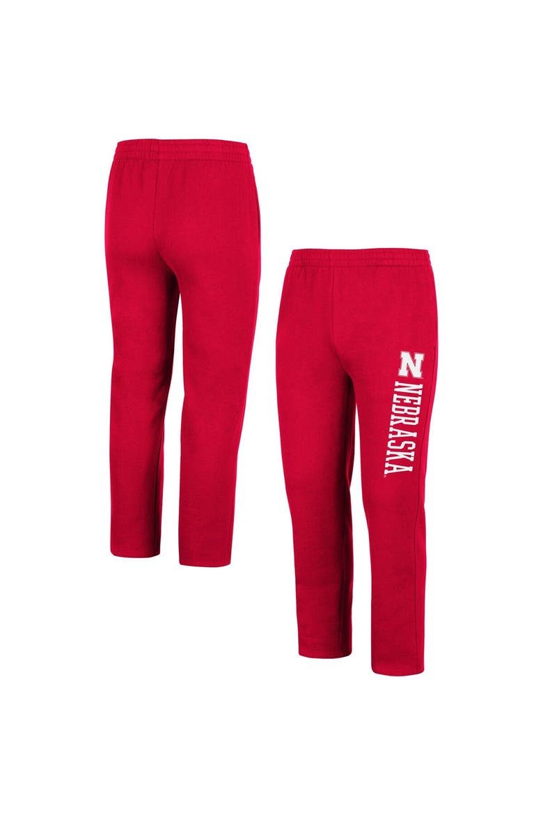 Men's Colosseum Scarlet Nebraska Huskers Fleece Pants, Main, color, Scarlet