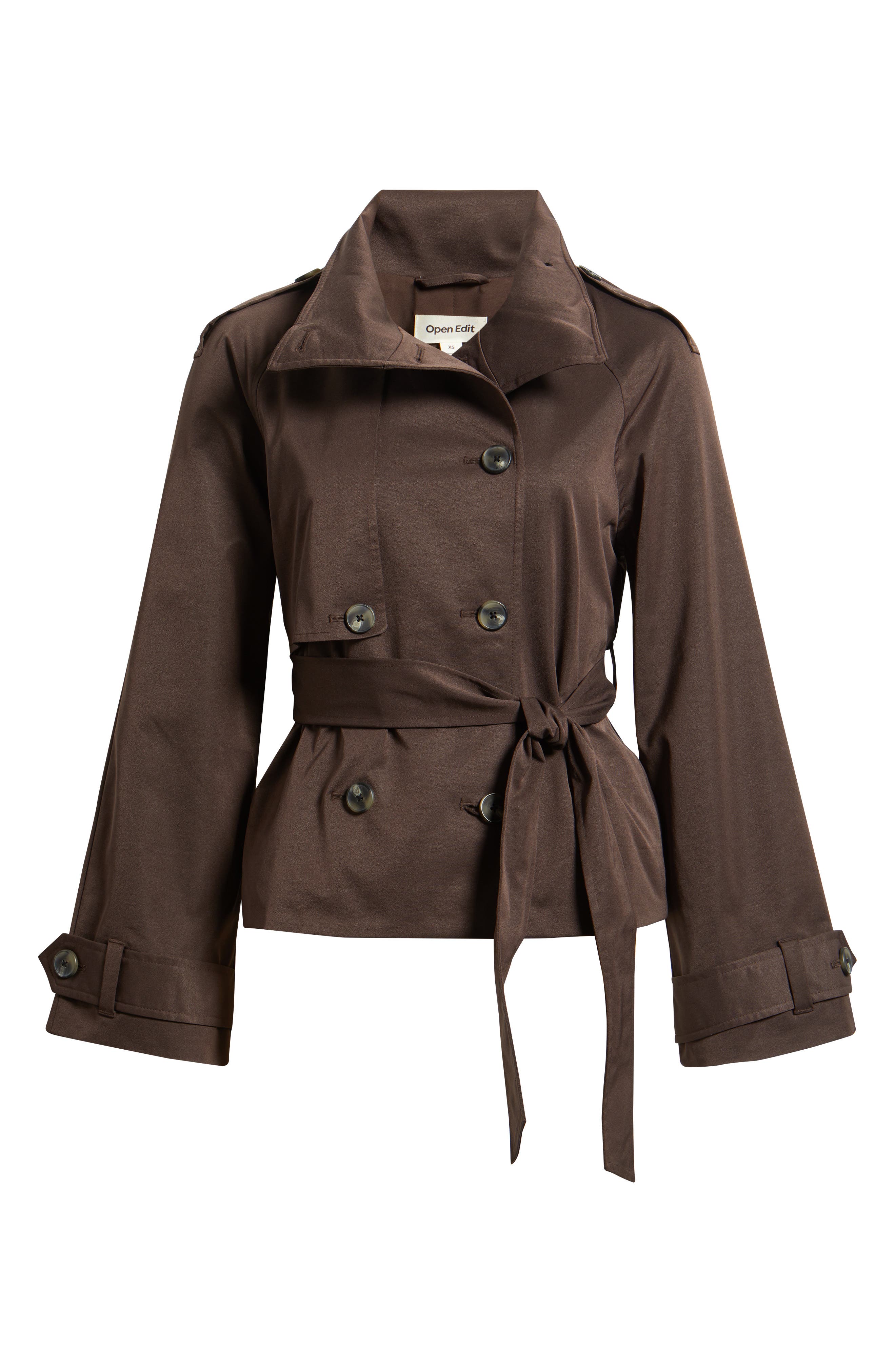 Женские куртки Open Edit Double Breasted Crop Trench Coat — фото 7