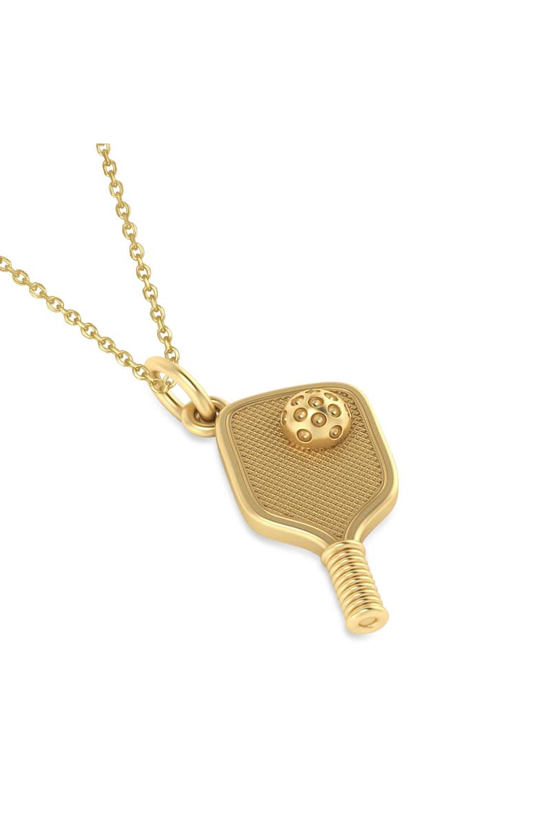 ALLUREZ Large Pickleball Paddle Pendant Necklace 14k, Alternate, color, Yellow Gold