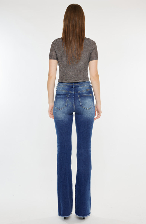 Kancan Morgan High Rise Flare Jeans In Blue