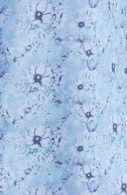 Robert Barakett Gomell Floral Short Sleeve Button-up Shirt In Blue