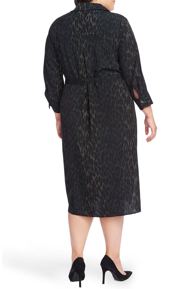 Animal Phrases Shirtdress, Alternate, color, DARK WILLOW