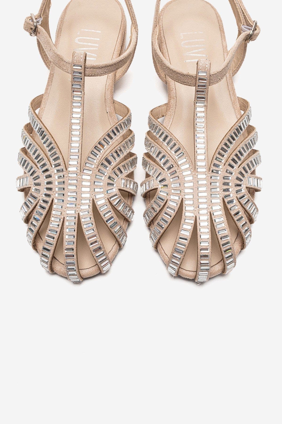 Lavina Embellished Sandal, Alternate, color, Beige Suede