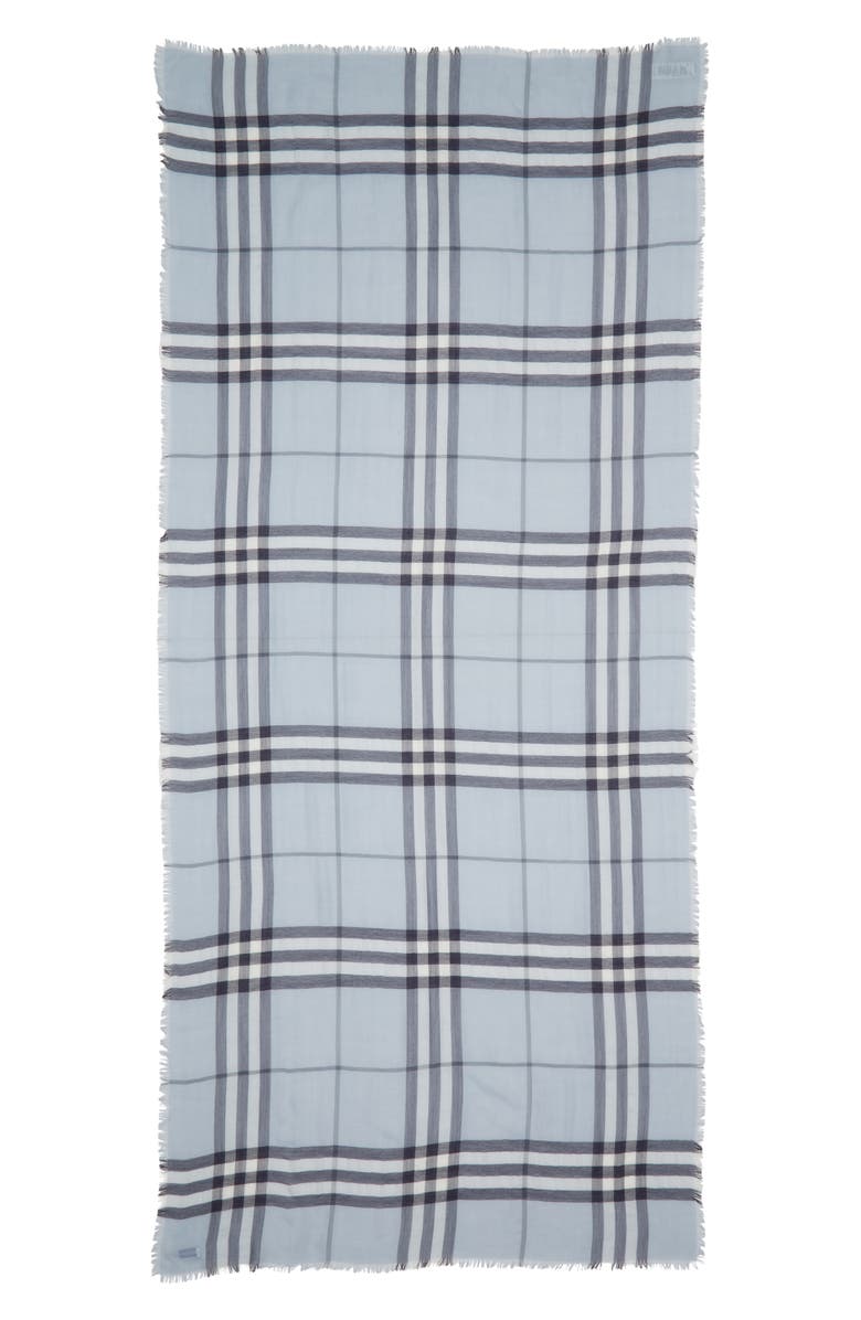 Burberry Giant Check Wool Scarf, Main, color, Bank Blue