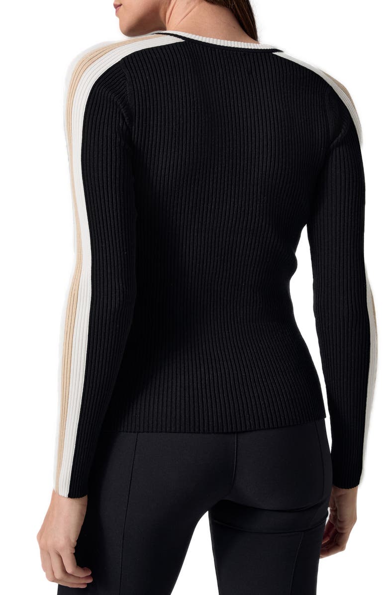 Alp N Rock Kris Sleeve Stripe V-Neck Rib Sweater, Alternate, color, 