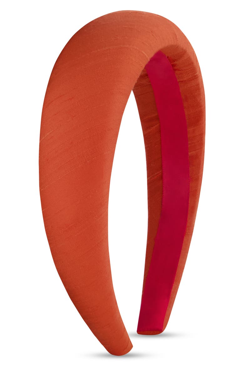 Rum Orange Silk Headband, Main, color, ORANGE