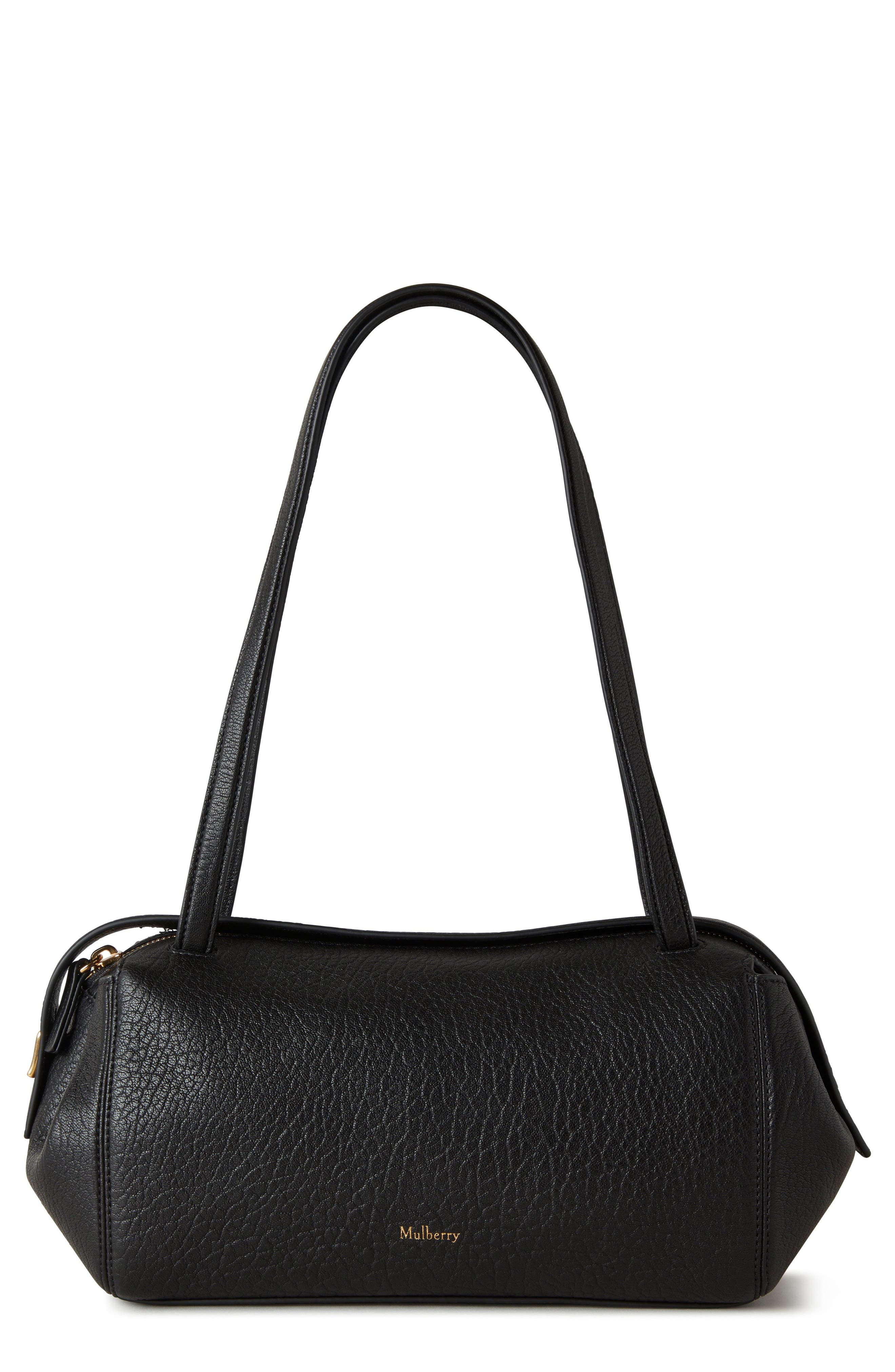 Mulberry Small Meadow Leather Shoulder Bag, Main, color, Black