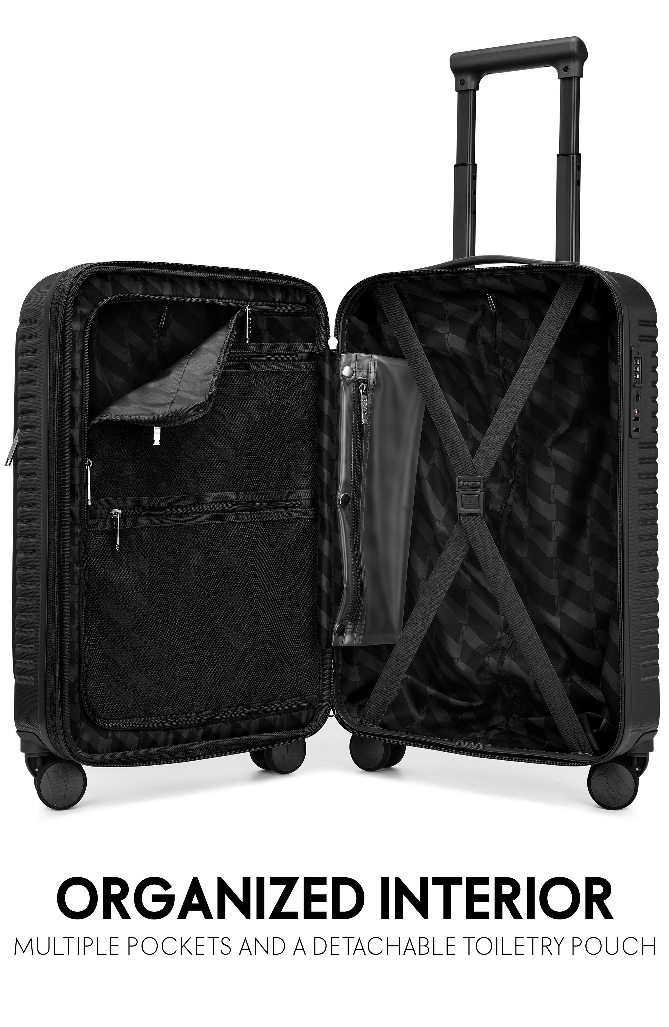 ELLE Escape Expandable Carry On Suitcase with Front Laptop Pocket, Alternate, color, Black