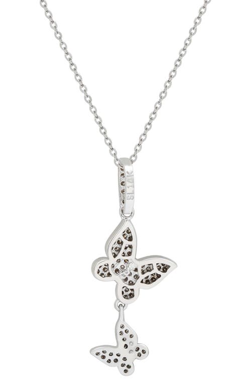 Suzy Levian Diamonds 14k Gold Pavé Diamond Butterfly Pendant Necklace In White