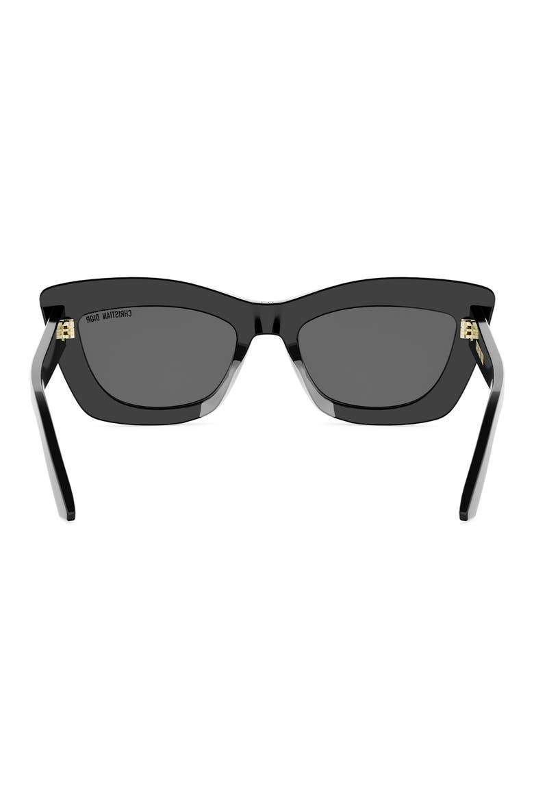 'DiorMidnight B3I 54mm Cat Eye Sunglasses, Alternate, color, SHINY BLACK / SMOKE