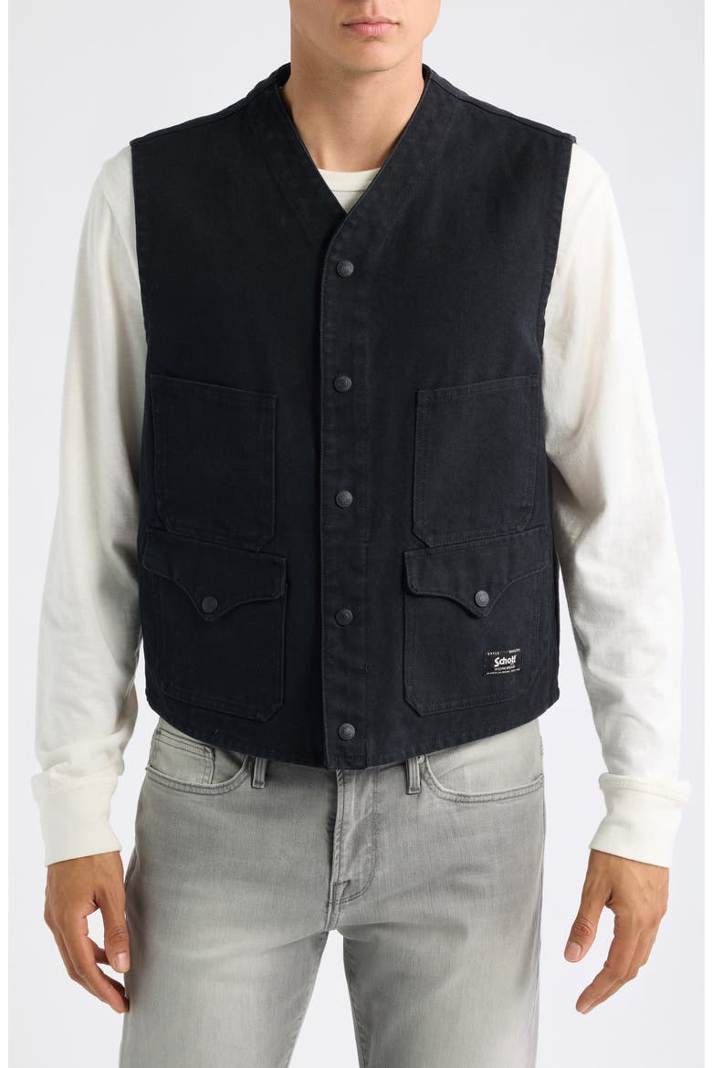 Cotton Canvas Utility Vest, Alternate, color, BLACK