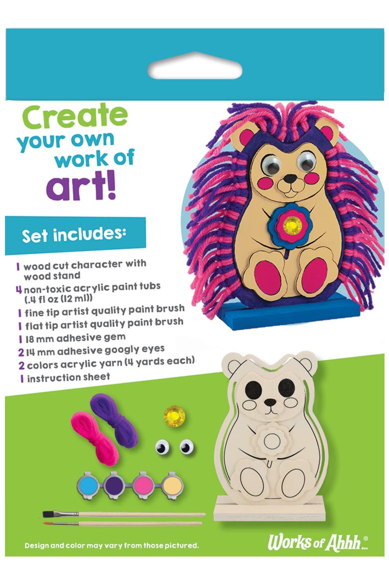 Hedgehog - Wood Yarn Wrapping Craft Kit, Alternate, color, Multicolor