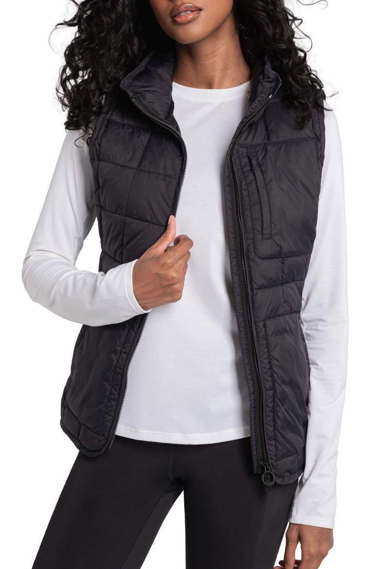 Daily Water Repellent Quilted Vest, Main, color, BLACK BEAUTY