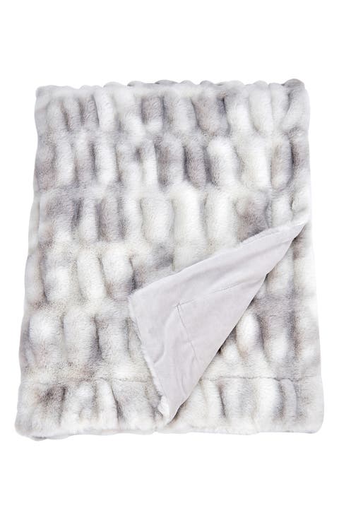 Faux Fur Reversible Throw Blanket