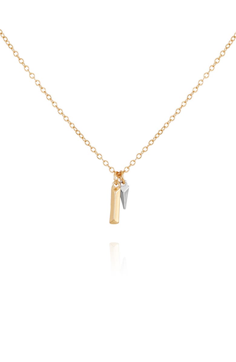 Vince Camuto Two-Tone Charm Pendant Necklace, Alternate, color, Gold Tone