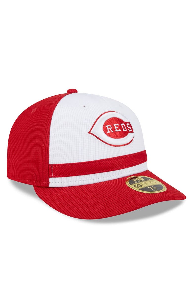 New Era Men's New Era  White Cincinnati Reds 2024 Batting Practice Low Profile 59FIFTY Fitted Hat, Alternate, color, White