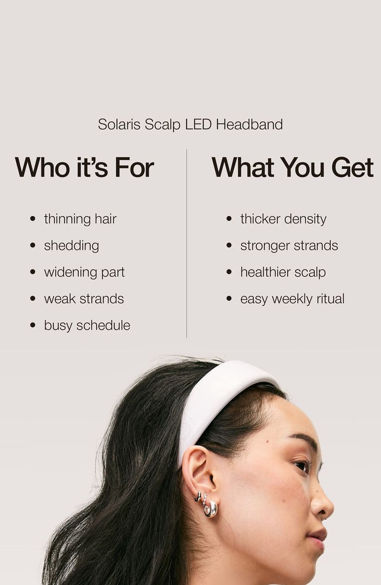 SOLARIS LABORATORIES NY Intesive Red LED Headband Supporting Growth, Alternate, color, White