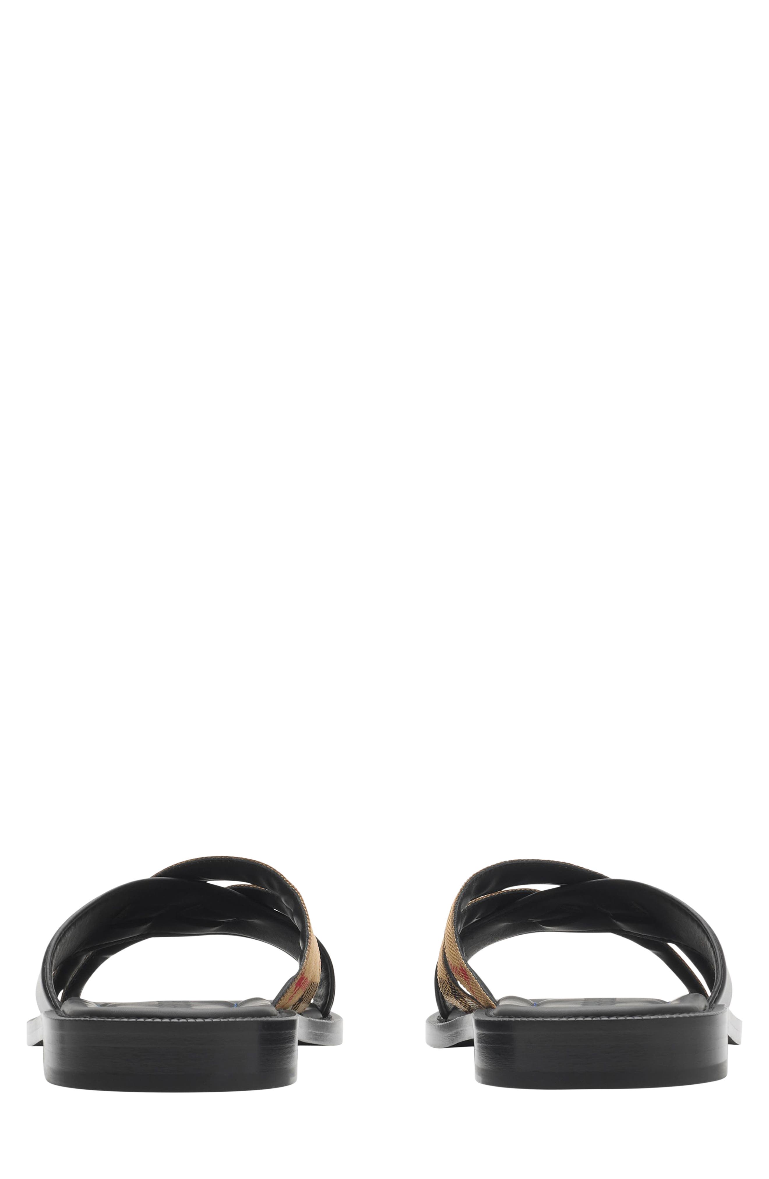 Burberry Drift Slide Sandal, Alternate, color, Black/ Sand Ip Check