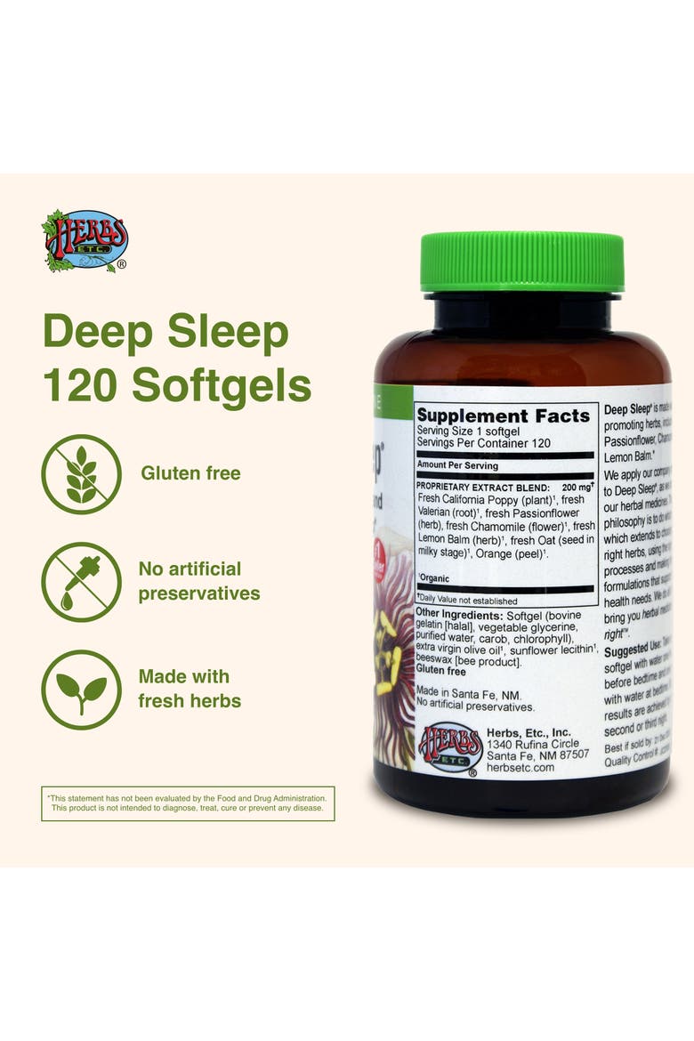 Deep Sleep Herbal Sleep Support Softgels, 120 Count, Alternate, color, No Color