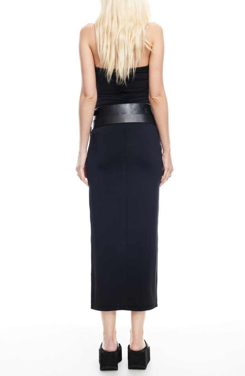 LIONESS Heatwave Strapless Midi Dress, Alternate, color, Onyx