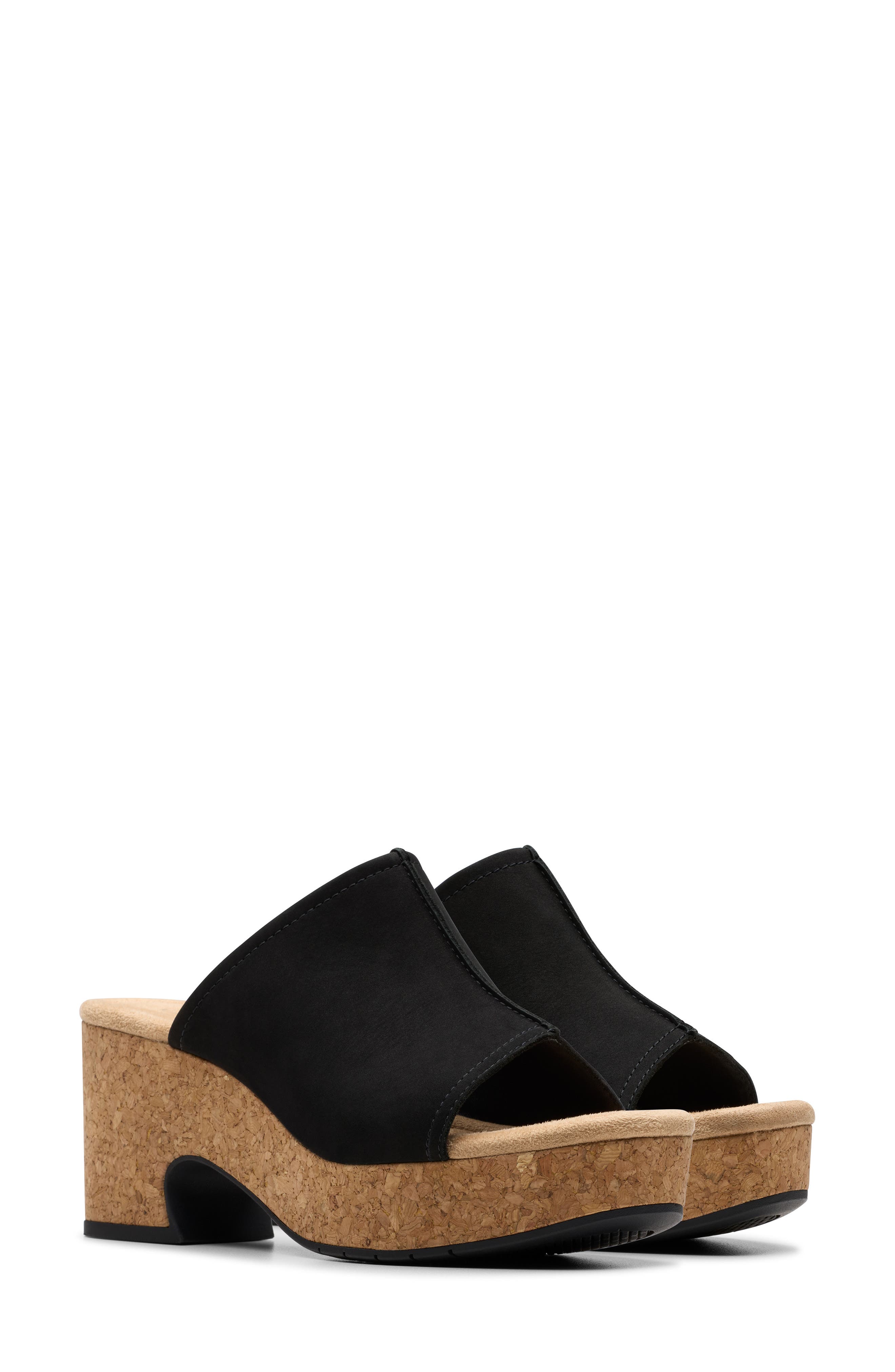 Clarks<sup>®</sup> Nerisa Vina Platform Sandal, Alternate, color, Black Nubuck